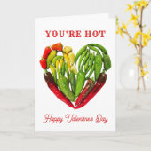 Je bent Hot Chili Peppers Heart Valentijnsdag Kaart (Gele Bloem)