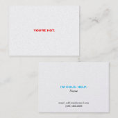 JE BENT HOT. IK BEN KOUD. HULP. VISITEKAARTJE (Voorkant / Achterkant)