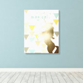 Je bent iets magisch-goudeenhoorns canvas afdruk (Insitu (Houten vloer))