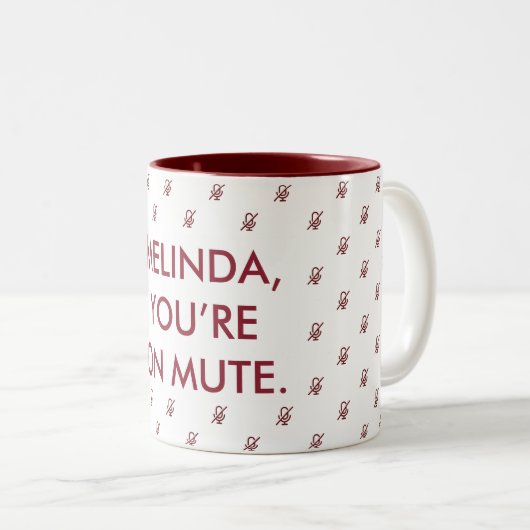 Je bent in de Stomme | Aangepaste naam Cadeaucode  Tweekleurige Koffiemok (Voorkant rechts)