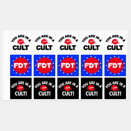 Je bent in een cult + FDT | Sticker van de weersta (Vel)