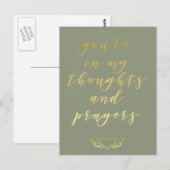 Je bent in mijn gedachten en gebeden - Groen en Go Briefkaart (Voorkant / Achterkant)