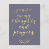 Je bent in mijn Gedachten & Gebed - Mauve & Gold Briefkaart (Voorkant)