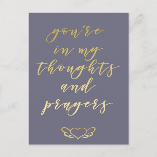 Je bent in mijn Gedachten & Gebed - Mauve & Gold Briefkaart (Voorkant)