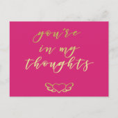 Je bent in mijn Gedachten - Gouden Hart Condoleanc Briefkaart (Voorkant)