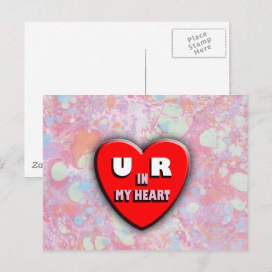 Je bent in mijn hart briefkaart (Voorkant / Achterkant)