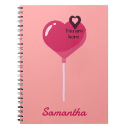 Je bent in mijn roze Lollypop Heart Love Notitieboek