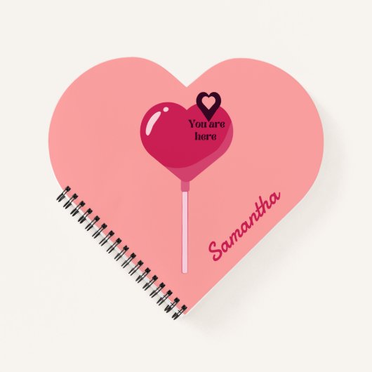 Je bent in mijn roze Lollypop Heart Love Notitieboek (Voorkant)