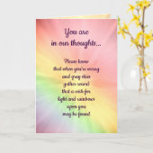 Je bent in onze gedachten, Regenboog Kaart (Gele Bloem)