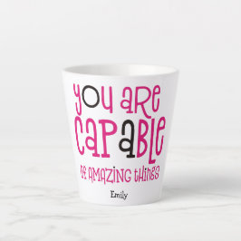 Je bent in staat om de Typografie Roze van de Amaz Latte Mok