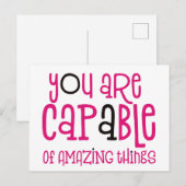 Je bent in staat om verbazingwekkende dingen posit briefkaart (Voorkant / Achterkant)