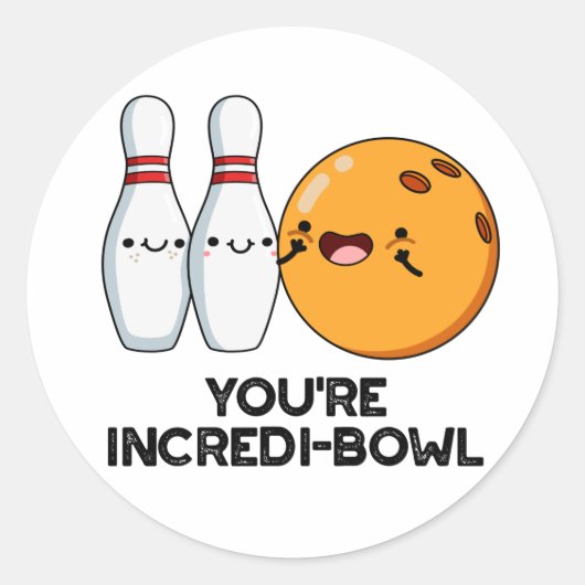 Je bent Incredi-bowl Funny Bowling Pun Ronde Sticker (Voorkant)