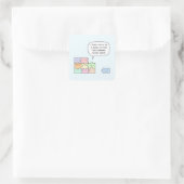 Je bent ingehuurd! vierkante sticker (Tas)