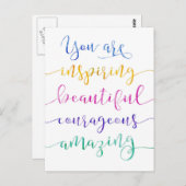 Je bent inspirerend Mooi moedig Briefkaart (Voorkant / Achterkant)