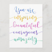 Je bent inspirerend Mooi moedig Briefkaart (Voorkant)