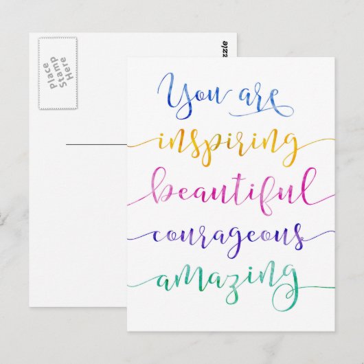 Je bent inspirerend Mooi moedig Briefkaart (Voorkant / Achterkant)