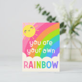 Je bent je eigen regenboog briefkaart (Staand voorkant)