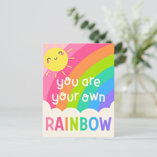 Je bent je eigen regenboog briefkaart (Staand voorkant)