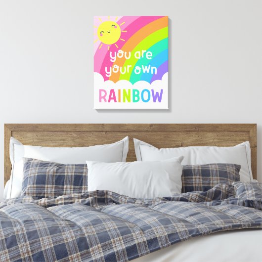 Je bent je eigen regenboog canvas afdruk (Insitu (Slaapkamer))