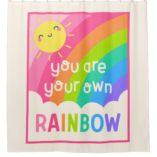 Je bent je eigen regenboog douchegordijn (Voorkant)