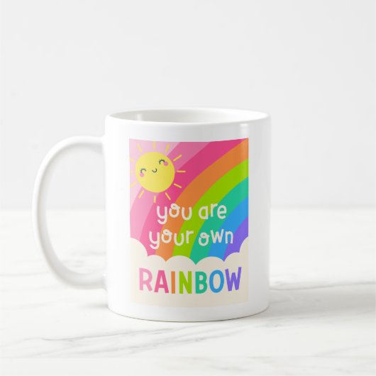 Je bent je eigen regenboog koffiemok (Links)