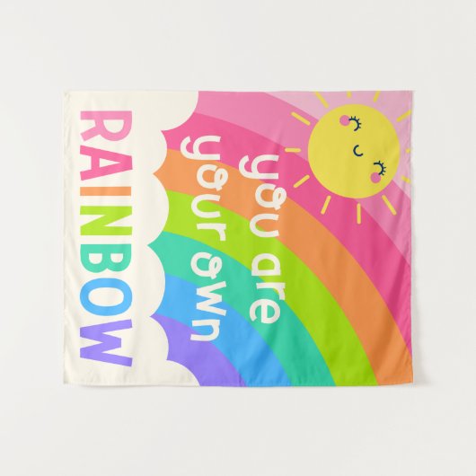 Je bent je eigen regenboog wandkleed (Voorkant (horizontaal))