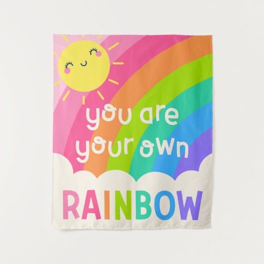 Je bent je eigen regenboog wandkleed (Voorkant)