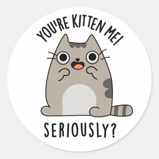 Je bent Kitten me serieus grappig Cat Pun Ronde Sticker (Voorkant)