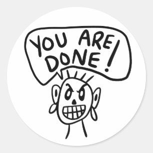 Je bent klaar ronde sticker