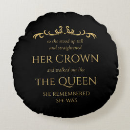 Je bent koningin Elegant Modern Typografie Black G Rond Kussen
