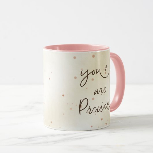 Je bent kostbare Mok | Beige & Splash (Voorkant rechts)