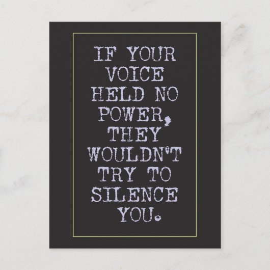 Je bent krachtig, wees niet stil briefkaart (Voorkant)