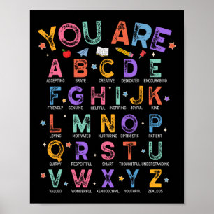 Je Bent Letters Alfabet Leer Abcs Jongen Meisje Le Poster