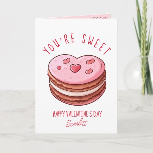 Je bent lief Happy Valentijnsdag Macaron Koekjes Feestdagen Kaart (Voorkant)