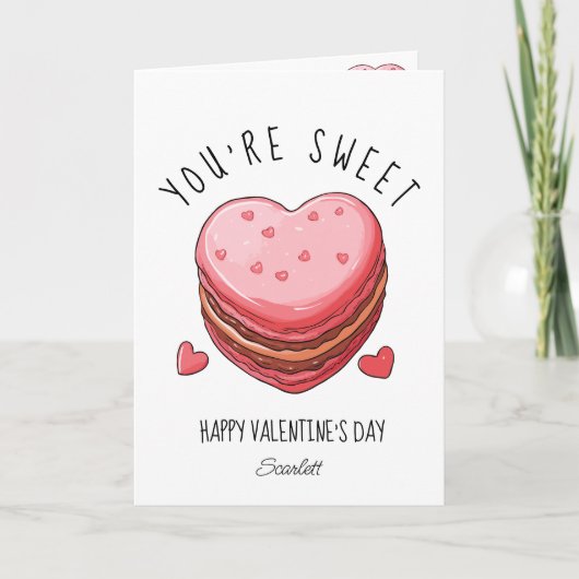 Je bent lief Happy Valentijnsdag Macarons Koekje Feestdagen Kaart (Voorkant)