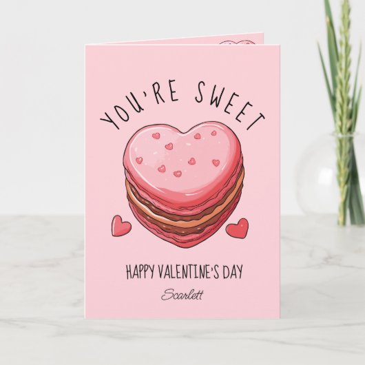 Je bent lief Happy Valentijnsdag Macarons Koekje Feestdagen Kaart (Voorkant)