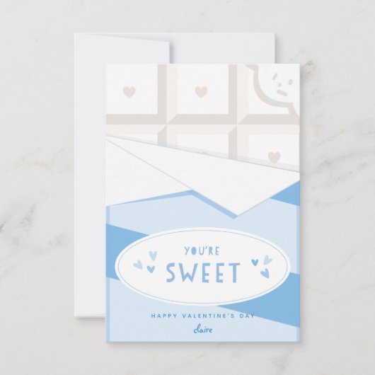 Je bent lief klaslokaal Valentijnsdag kaart Blauw (Voorkant)