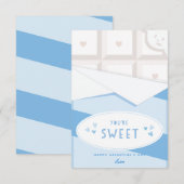 Je bent lief klaslokaal Valentijnsdag kaart Blauw (Voorkant / Achterkant)