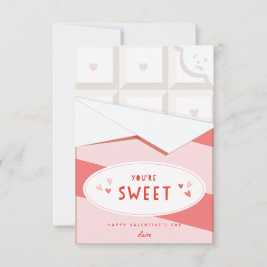 Je bent lief klaslokaal Valentijnsdag kaart wit (Voorkant)