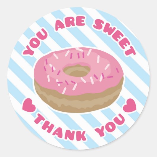 Je bent lief roze donut dank u Sticker (Voorkant)