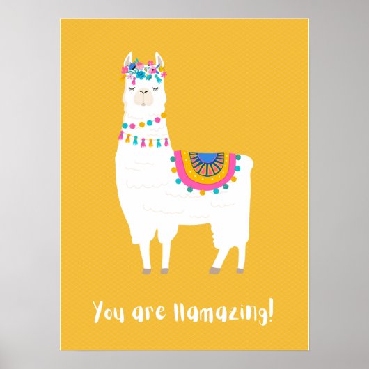 Je bent Llamazing Colorful Llama Poster (Voorkant)