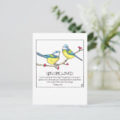 Je bent Loved Birds Inspirerend Briefkaart (Staand voorkant)