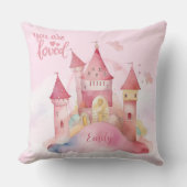 Je bent Loved Palace op de Pink Cloud Burp Cloth Kussen (Voorkant)