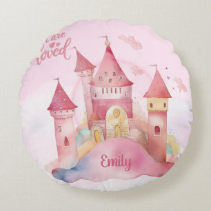 Je bent Loved Palace op de Pink Cloud Burp Cloth Rond Kussen