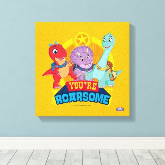 Je bent luidruchtig | Dino Ranch Canvas Afdruk (Insitu (Houten vloer))