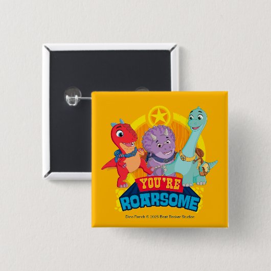 Je bent luidruchtig | Dino Ranch Vierkante Button 5,1 Cm (Voorkant /achterkant)