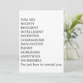 "Je bent machtig, veerkrachtig, intelligent, inven Bedankkaart (Staand voorkant)