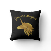 Je bent Magical Unicorn Pillow in Black