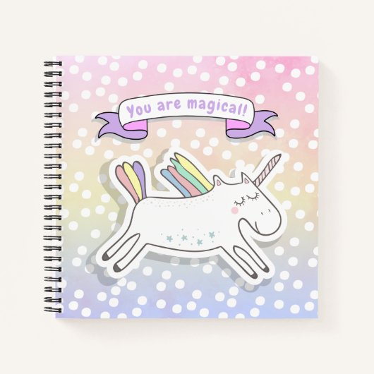 Je bent magisch! Cute Unicorn Kinder Notitieboek (Voorkant)