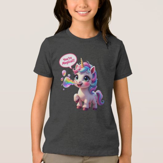 Je bent magisch! eenhoorn Tri-Blend shirt (Voorkant)